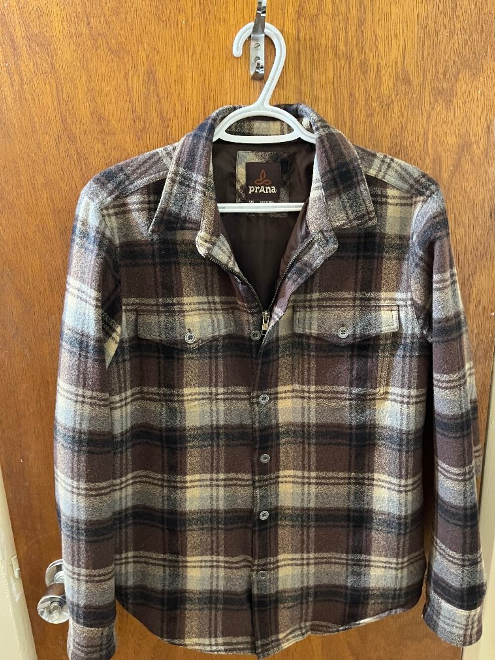 Men's Small Prana Shirt Jacket Plaid